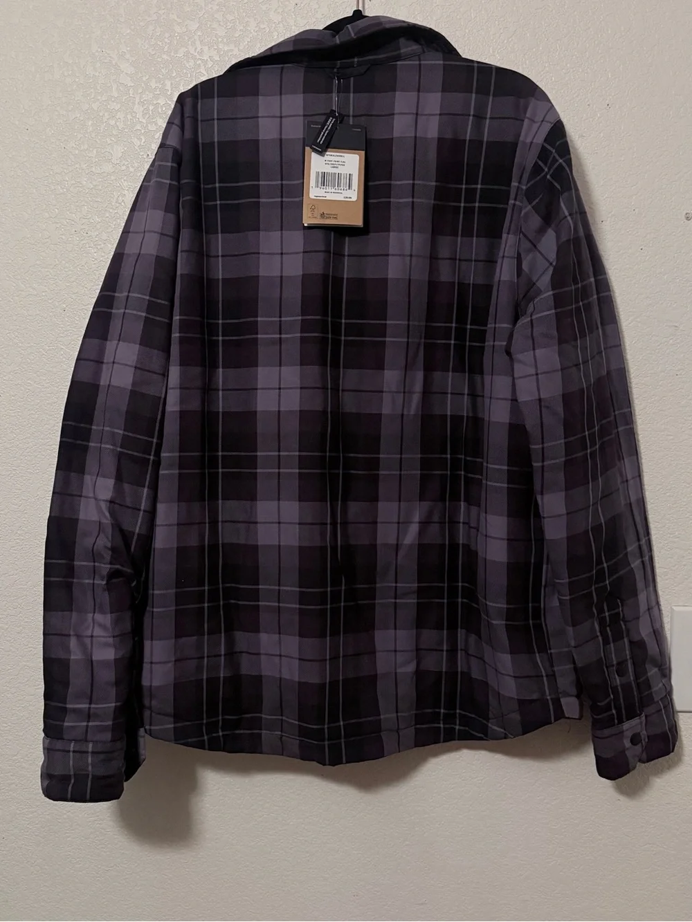 The North Face Men's Purple Plaid Quilted Shirt Jacket